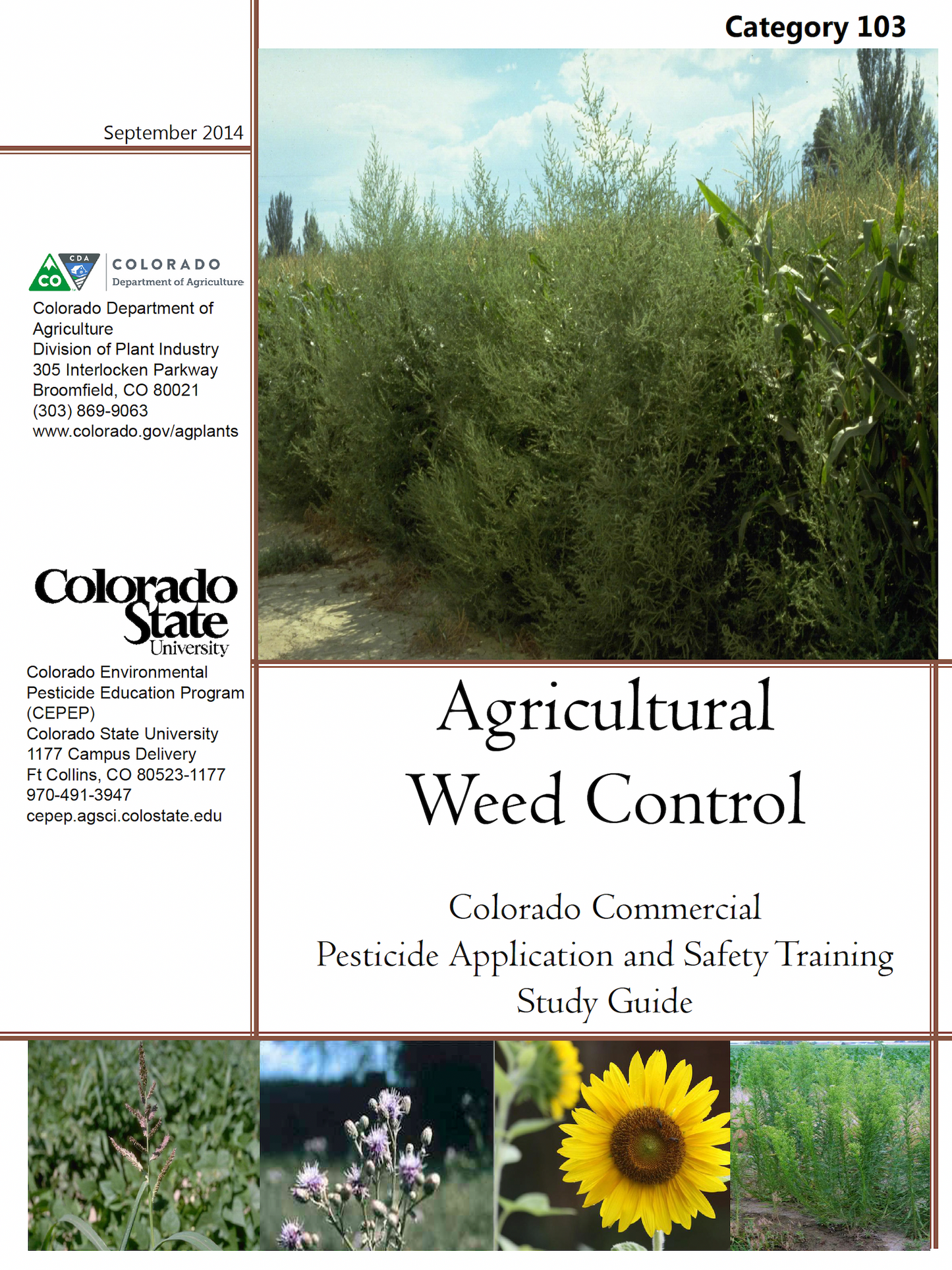 Category 103: Agricultural Weed Control (2014)